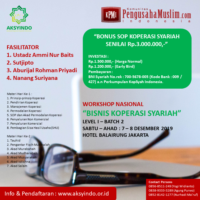 Workshop Nasional Bisnis Koperasi Syariah Level I Batch 2, AKSYINDO, Koperasi Syariah, Asosiasi Koperasi Syariah Indonesia
